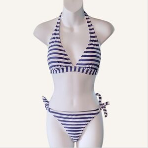NWT Ingear Classic Blue and White Striped Bikini Size Medium